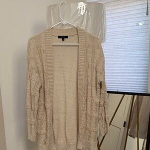 Chic Beige Open Front Cardigan